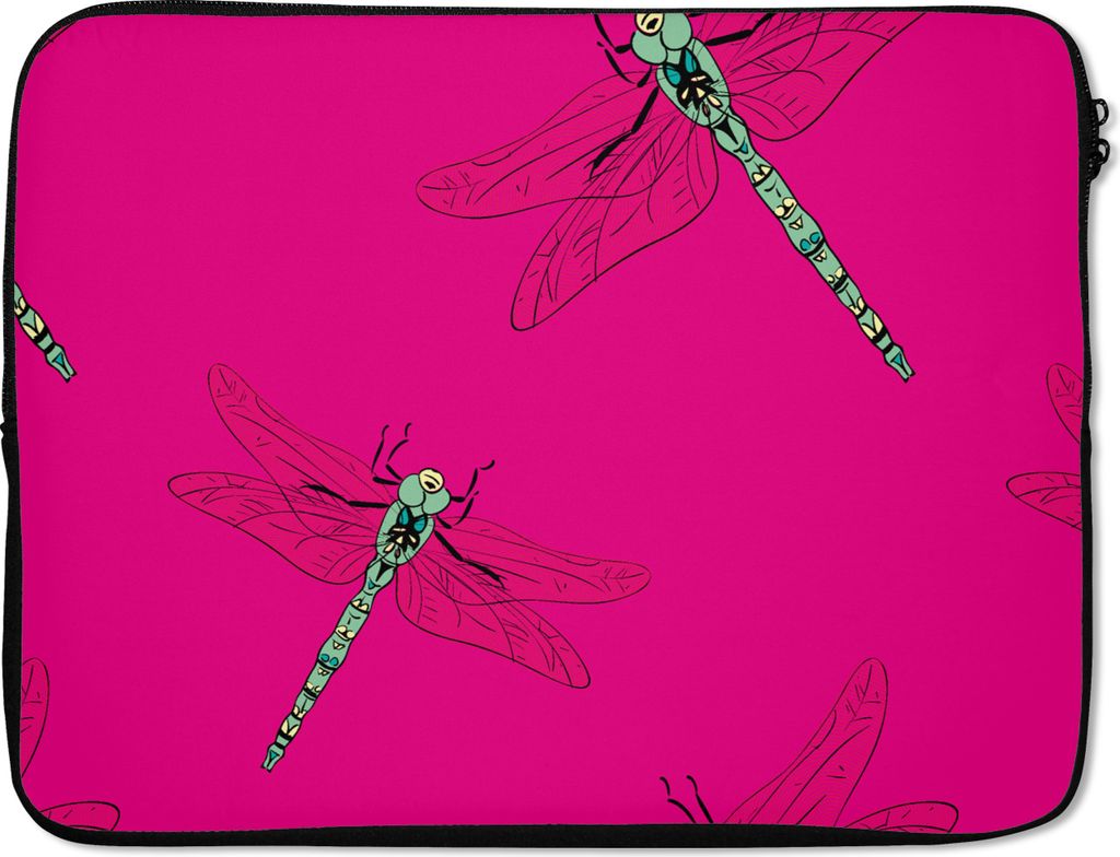 MuchoWow Laptop Hülle 17 Zoll Laptoptasche Mädchen - Libelle - Insekten - Muster - Mädchen - Kinder - Kinder - Kind - Zipper - Schutzabdeckung