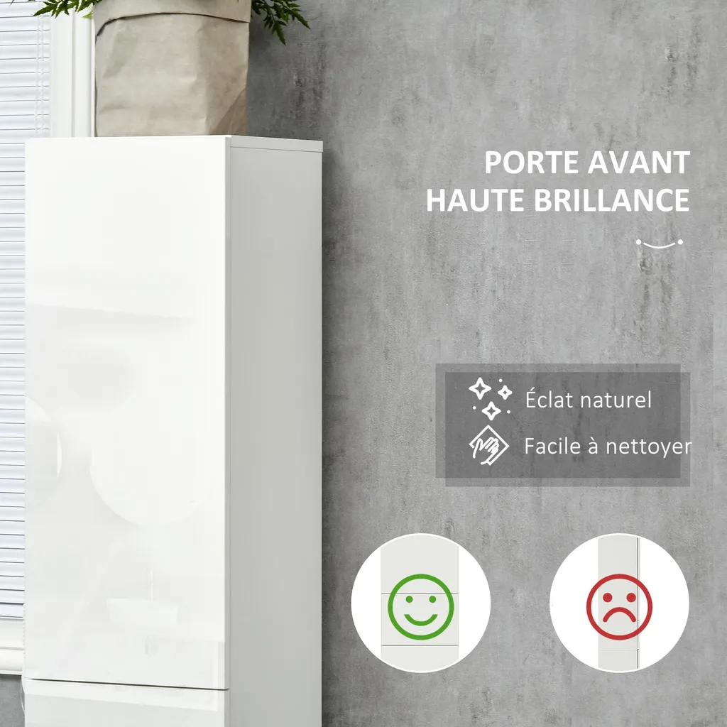 Rangement colonne pour petite salle de bain meuble gain de place blanc