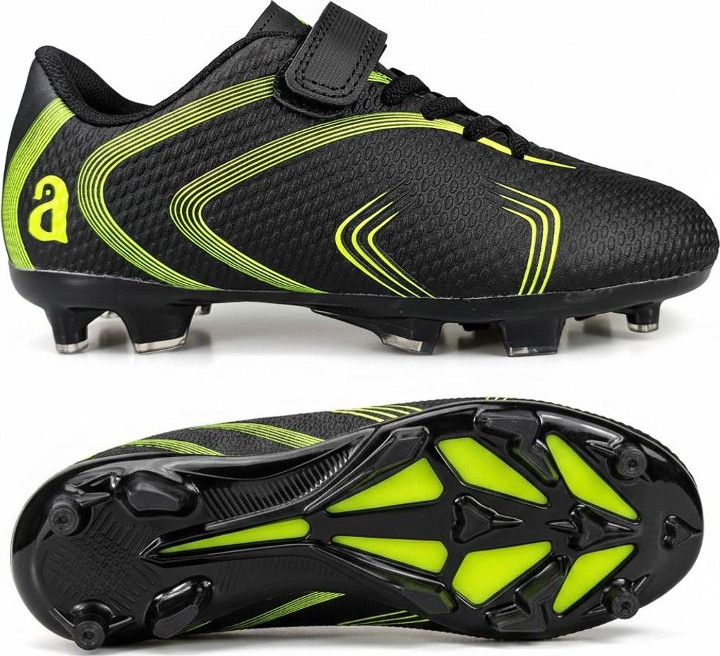 Nocken für Jungen, Kinderfußballschuhe in Schwarz Narendo Gr.37