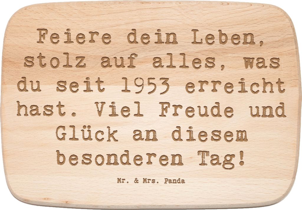 Mr. & Mrs. Panda Frühstücksbrettchen Spruch 1953 Geburtstag - Transparent - Geschenk, Geburtstagsgeschenk, Jahrgang, Geboren am, brotzeitbrettche...