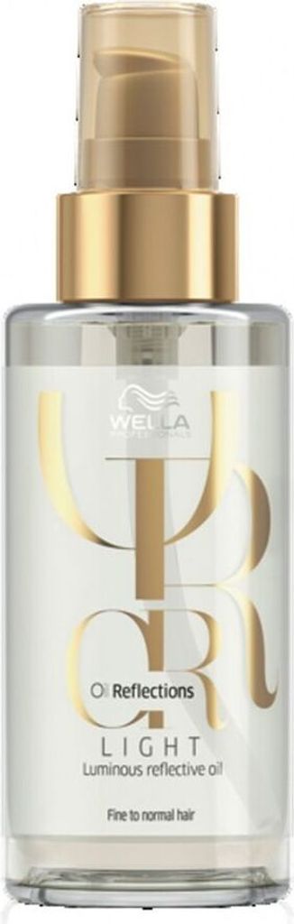 A bottle of Wella Oil Reflections Light Luminous Reflective Oil.