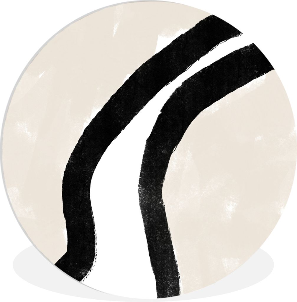 MuchoWow Rundes Wandbild - Runde Bilder Abstrakt - Linie - Design - Pastell Ø 90 cm Kreis Wanddekoration Kunststoff - Wandkreis - Wandschmuck - ...