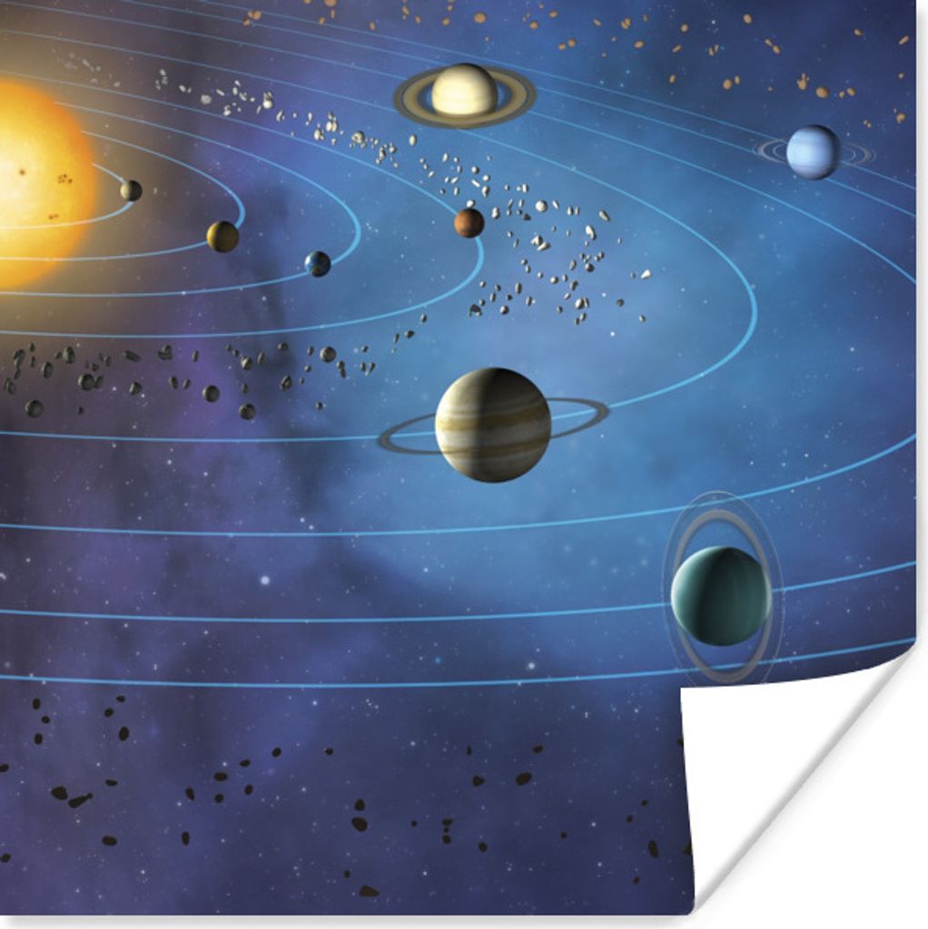 MuchoWow Poster Eine Illustration des großen Sonnensystems 75x75 cm - Wand Dekoration