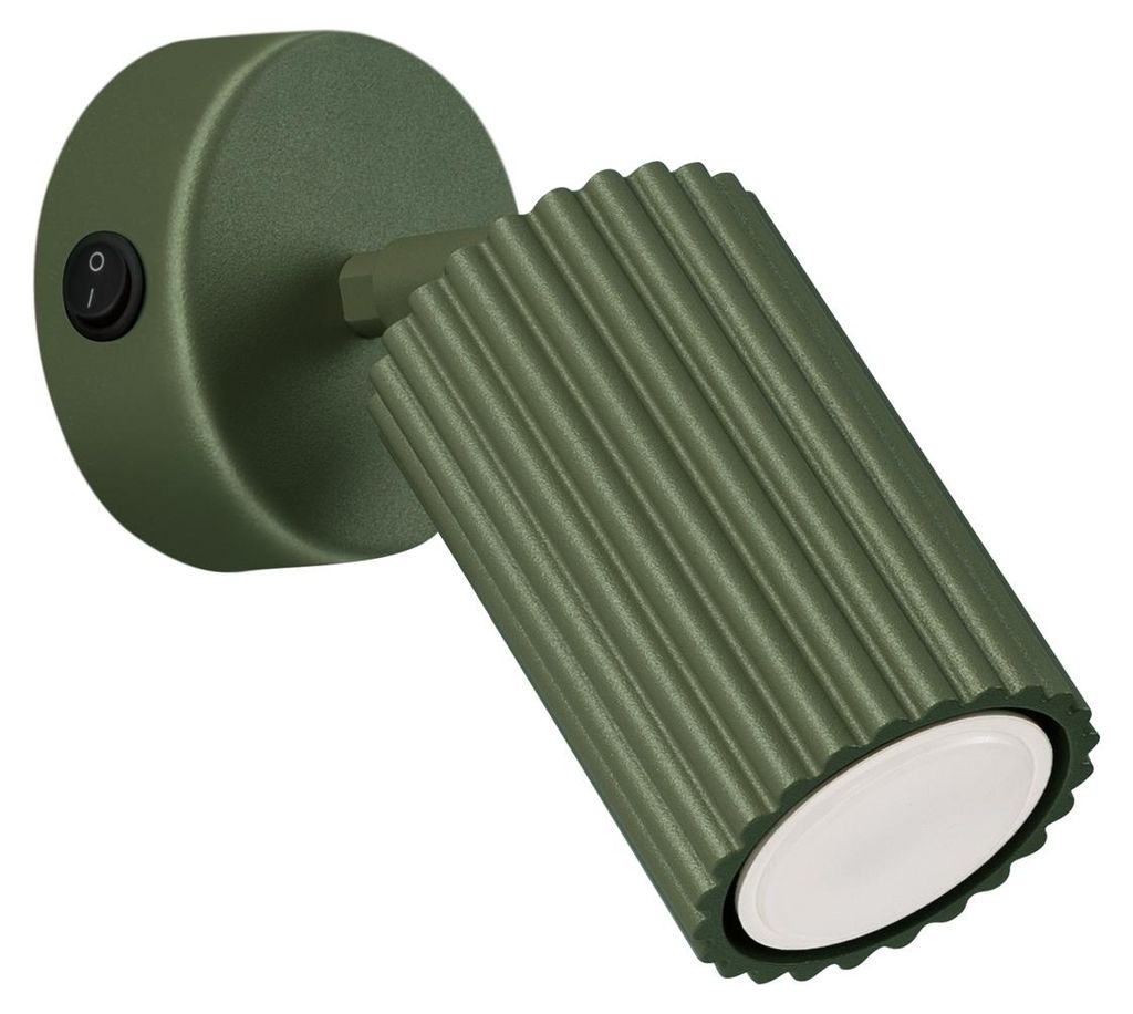 Lampada da parete KARBON verde oliva con interruttore Immagine del prodotto 
