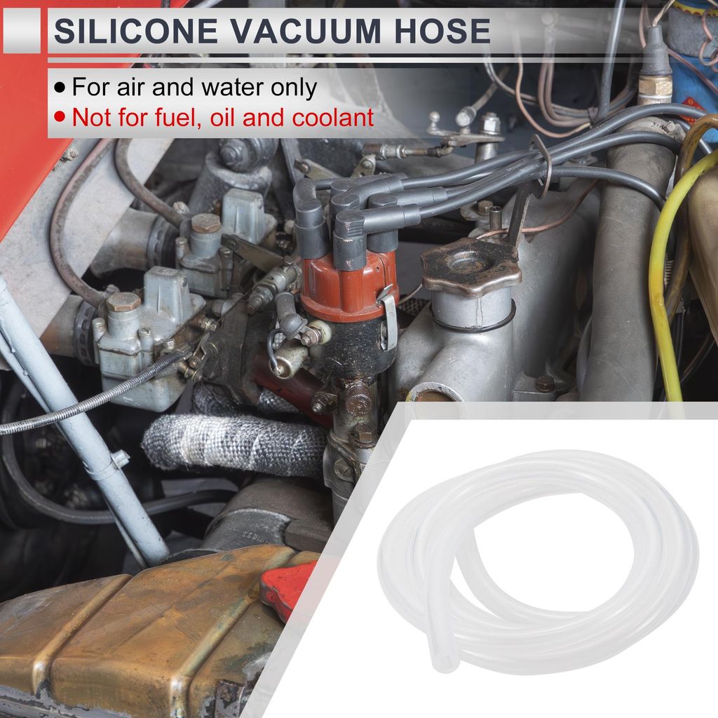 1 Stück Silikon-Vakuumschlauch Hochtemperatur 5,5FT 1/4" 6mm ID 2,5mm Wandstärke Automobil-Vakuumschlauch 130PSI Maximaldruck Klar