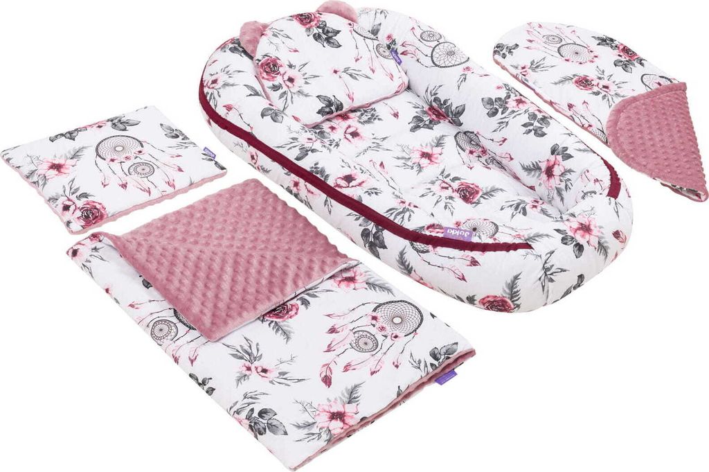 JUKKI® Baby Nestchen 5tlg MINKY SET für Neugeborene [Summer Produktbild 3