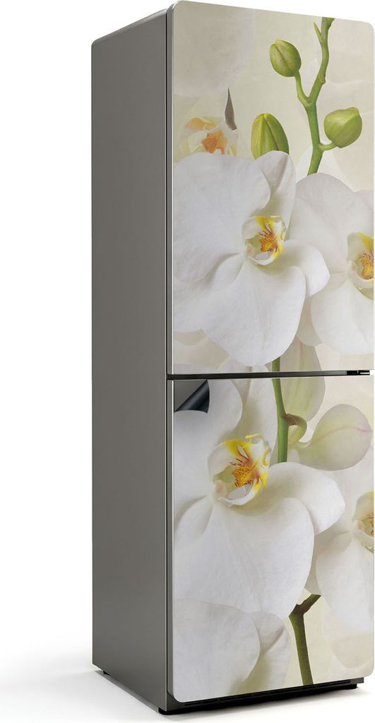 Orchideen-Blumendetails – Magnetische Kühlschrank Abdeckung – Dekorfolie magnetisch Küche – Kühlschrank Magnet Deko – selbstklebende Mag...