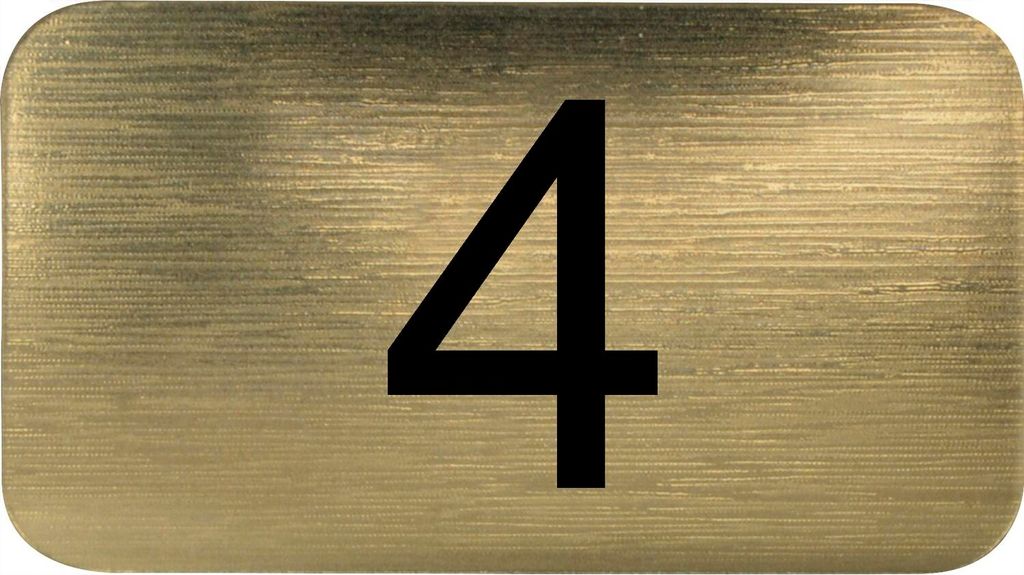 Nummernschild selbstklebend, 35 x 20 mm, Type 4, Kunststoff gold metallic
