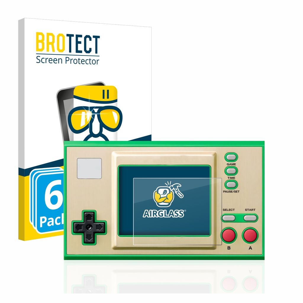 6x BROTECT Schutzglas für Nintendo Game & Watch Super Mario Bros Schutzfolie Panzer Folie Glas Display Schutz klar