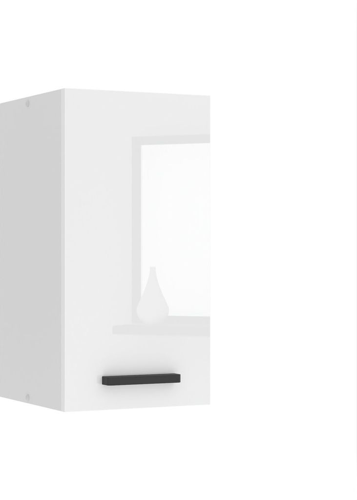 Belini Hängeschrank Küche, Küchenschränke SG. Breite 30 cm. Oberschrank mit 1 Tür, Küchenhängeschränke, Wandschrank Hängend, Weiß Hochglanz