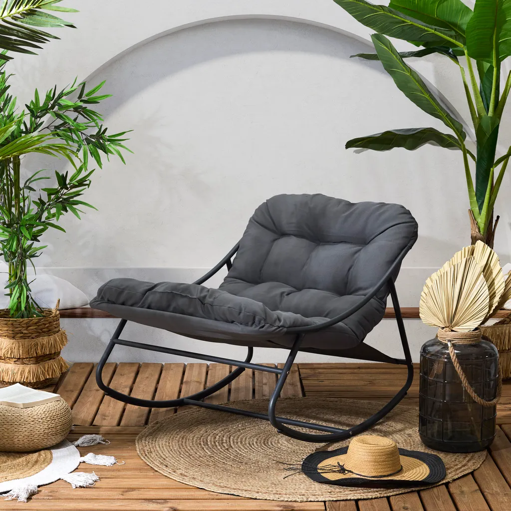 Fauteuil à Bascule Tenerife Beige pour Allaitement et Salon Détente