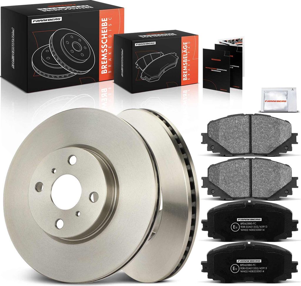 Frankberg 2x Bremsscheiben 4x Bremsbeläge Vorderachse für Toyota Ractis Yaris Yaris/Vios