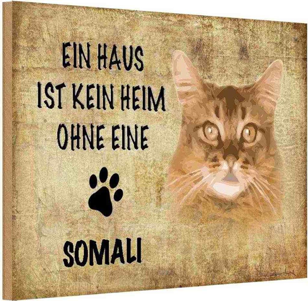 vianmo Holzschild 20x30 cm Somali Katze ohne kein Heim Tier Haustier