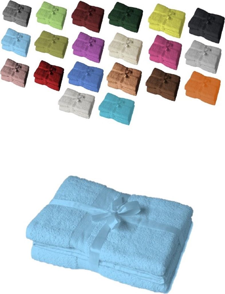 Handtuchserie im Set mit Schleife Marke Duschtuch 2er Set 70 x 140 cm Hellblau