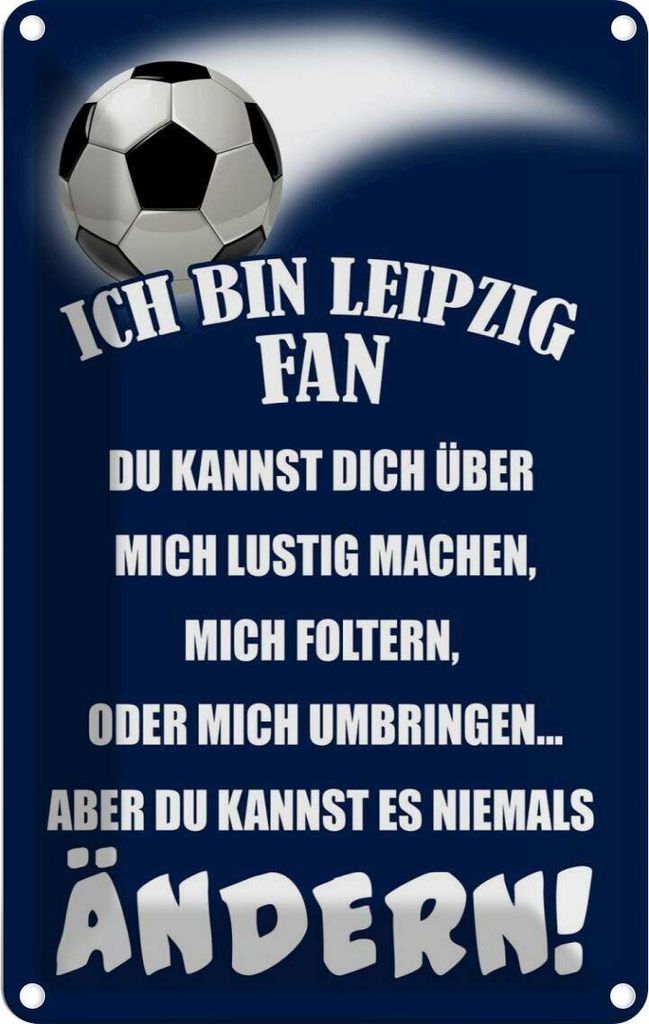 vianmo Blechschild 30x20 cm ich bin Leipzig Fan Fussball Sport Hobby