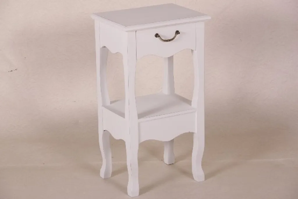 Commode Casa Padrino ovale blanche style rustique antique avec tiroir