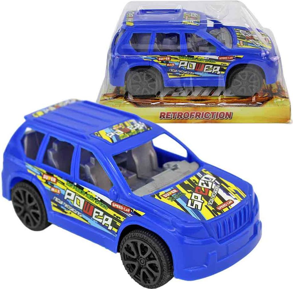 Blauer SUV Spielzeug Auto mit Rückzug Produktbild 