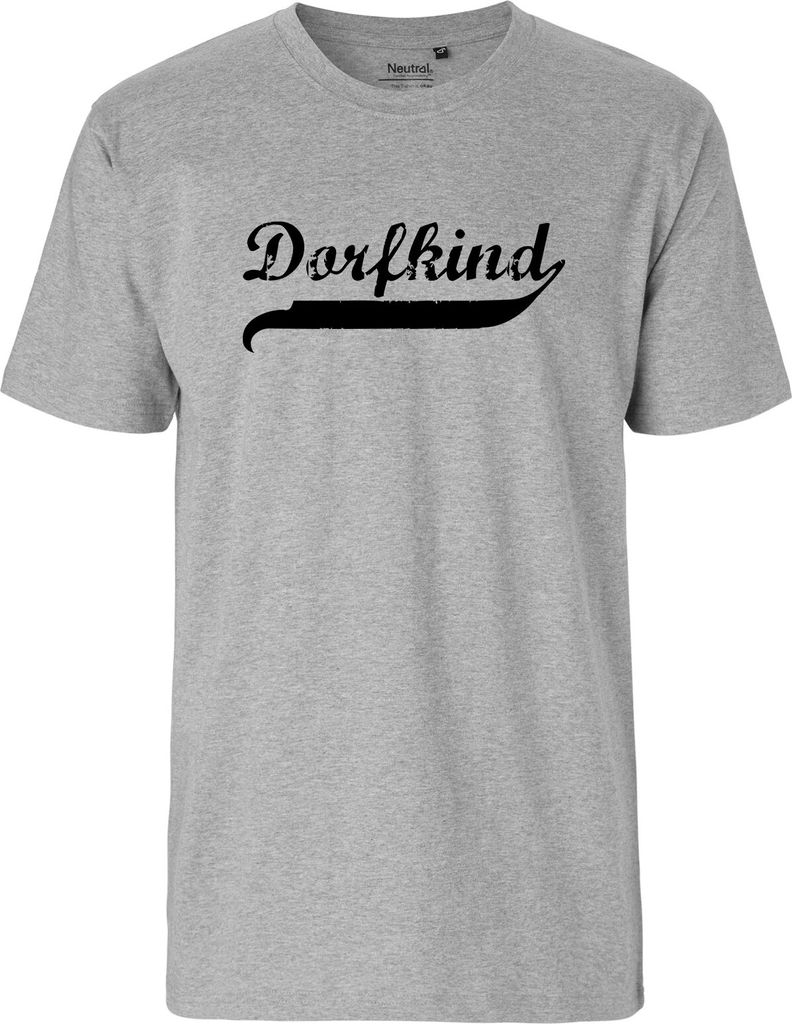 Hellweg Druckerei Mens T-Shirt Dorfkind Vintage Geschenk Größe XL Sport Grey Bio Baumwolle Fairtrade Dorfkind Präsent