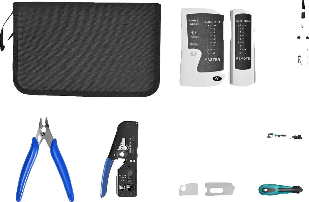 Set Utensili Reti LAN Pinza Crimpatrice Professionale RJ45 Nera 2026