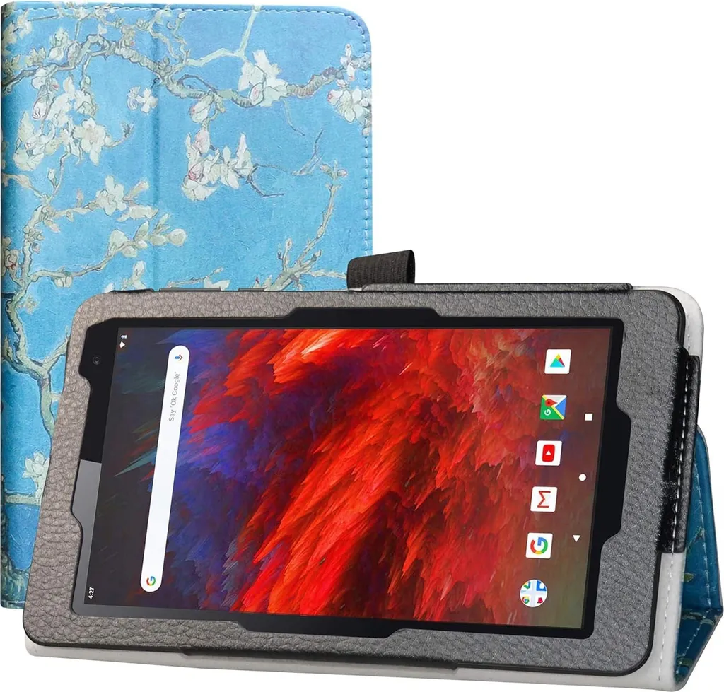 Housse de Transport Tablette Vankyo Matrixpad Z1 7", Décor Nature Bleu