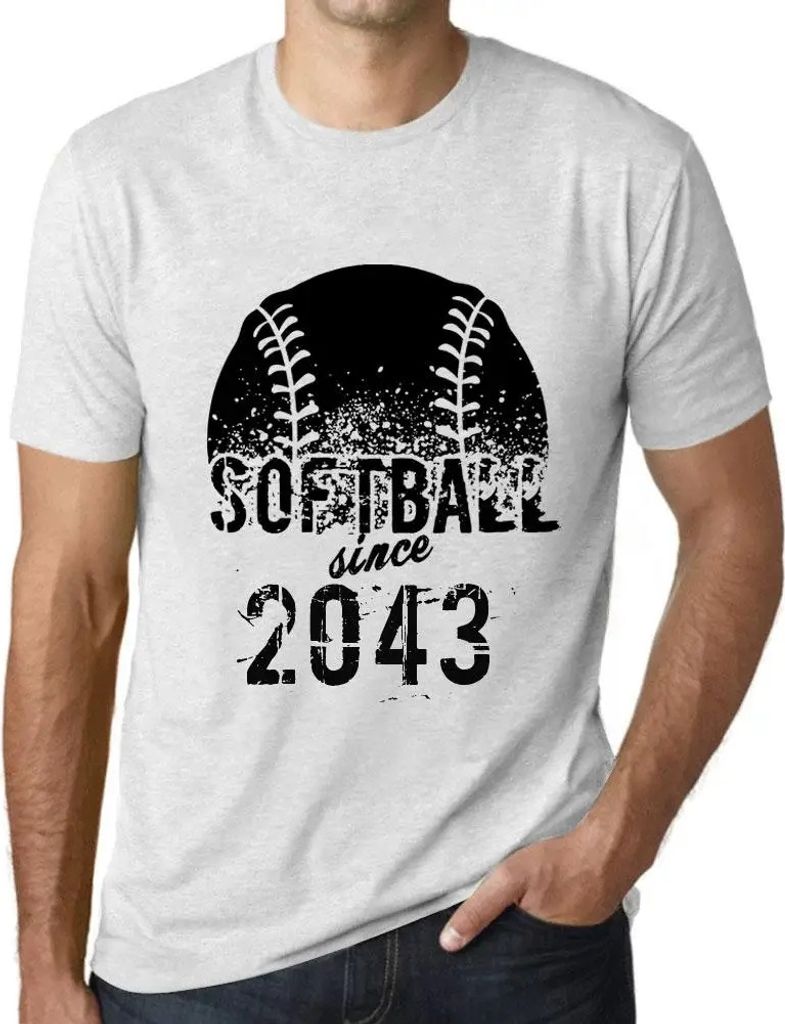 Herren Grafik T-Shirt Softball seit 2043 – Softball Since 2043 – Öko-Verantwortlich Vintage Jahrgang Kurzarm Lustige Druck Geburtstag Geschenk...