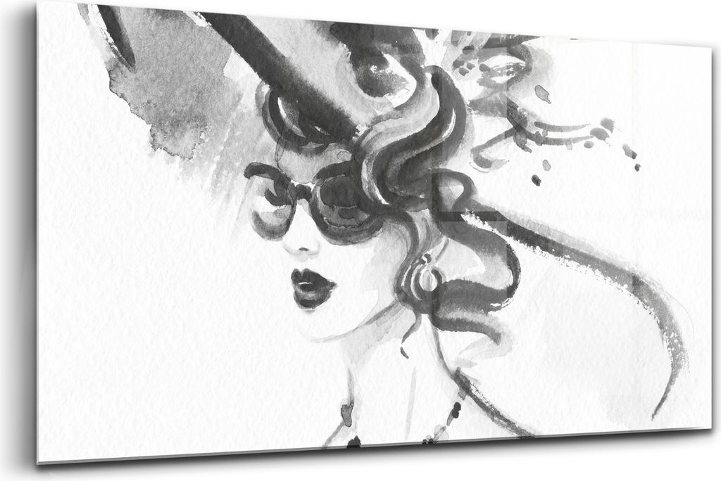 120x60 - Bilder auf glas - Einteilig - Wanddekoration - Glas Bilder - Modische Frau