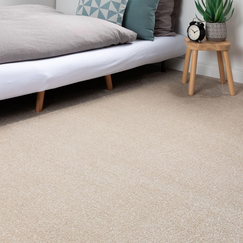 Steffensmeier Teppichboden Sardinien Meterware | Auslegware für Kinderzimmer Wohnzimmer Schlafzimmer | Beige, Größe: 200x200 cm