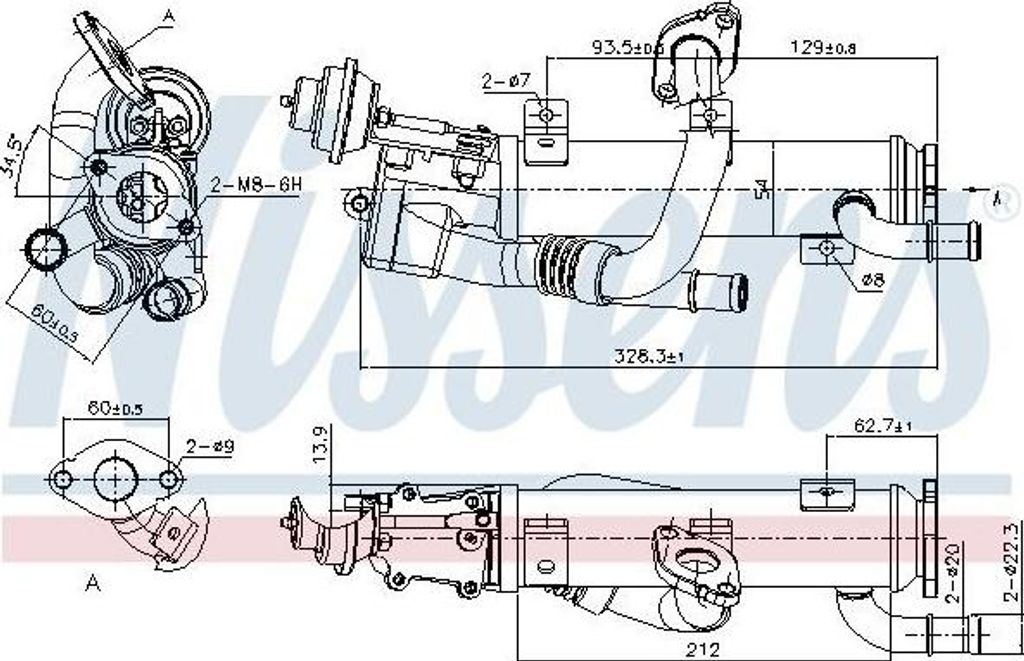 NISSENS 989329 AGR Kühler für AUDI A6 Avant (4F5, C6) Abgasrückführung