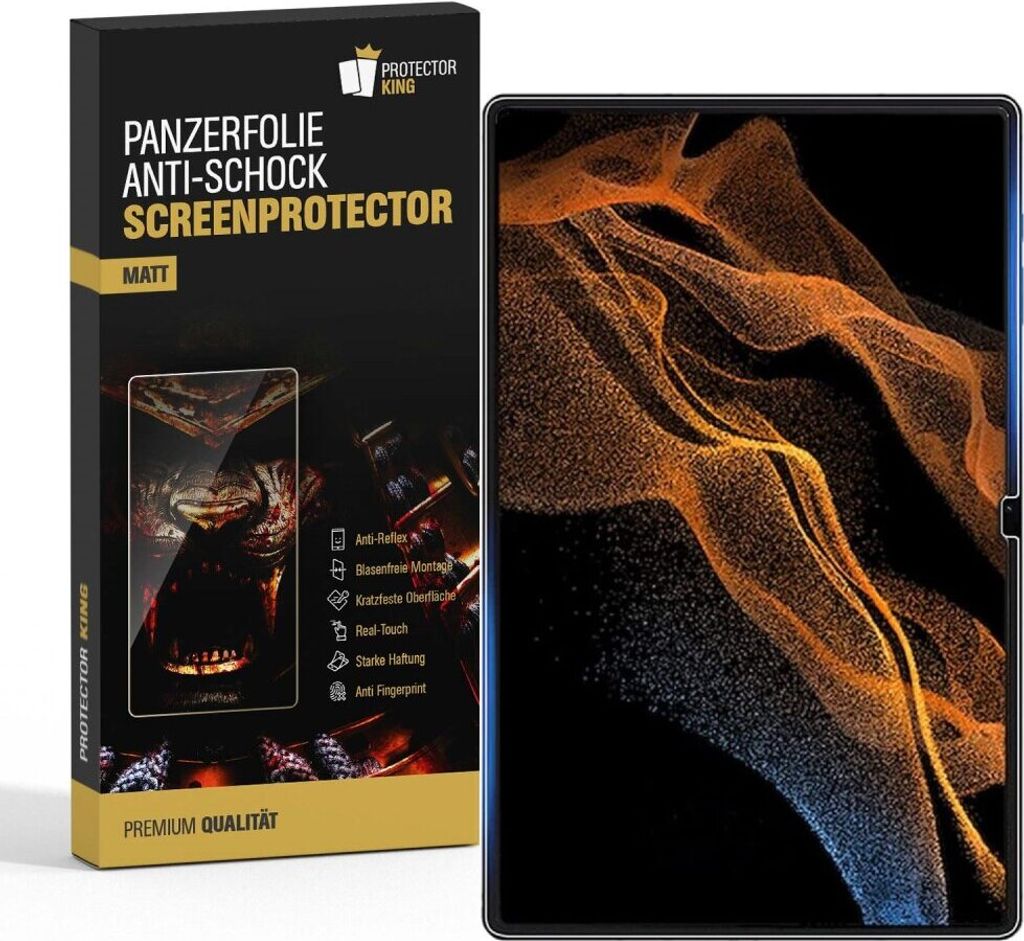 3x Panzerfolie für Samsung Galaxy Tab S8 Ultra ANTI-SHOCK Displayschutz Schutzfolie MATT /ENTSPIEGELT/ ANTI-REFLEX/ ANTI-KRATZ/ ANTI-STOß/ ANTI-B...