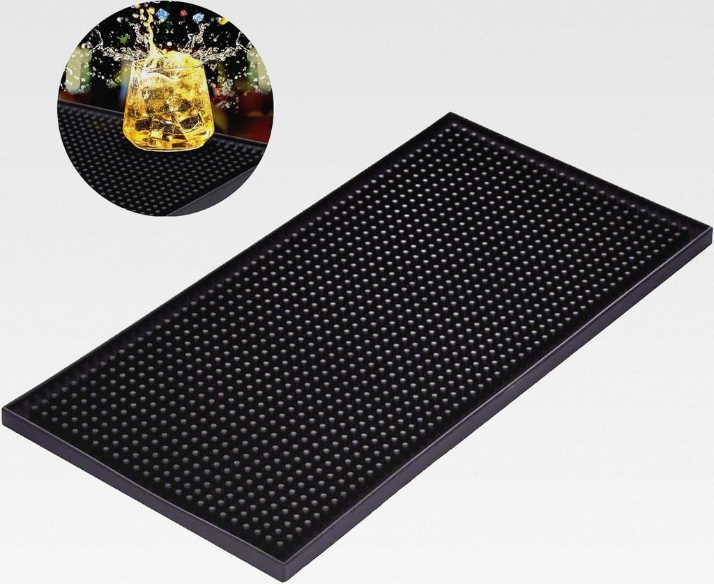 30 x 15 cm Barmatte, Gummi Abtropfmatte Geschirr, Kaffee Tampermatte, Überlaufmatte Schnell Trocknend für Bar Küche Café Restaurants Theke (Sch...