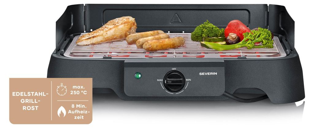 Severin Elektrogrill mit Edelstahl-Grillrost, Tischgrill Produktbild 