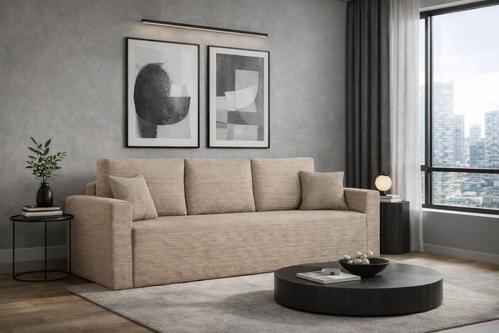 Kaiser Möbel Modernes Sofa ZOOM mit Schlaffunktion Toffee