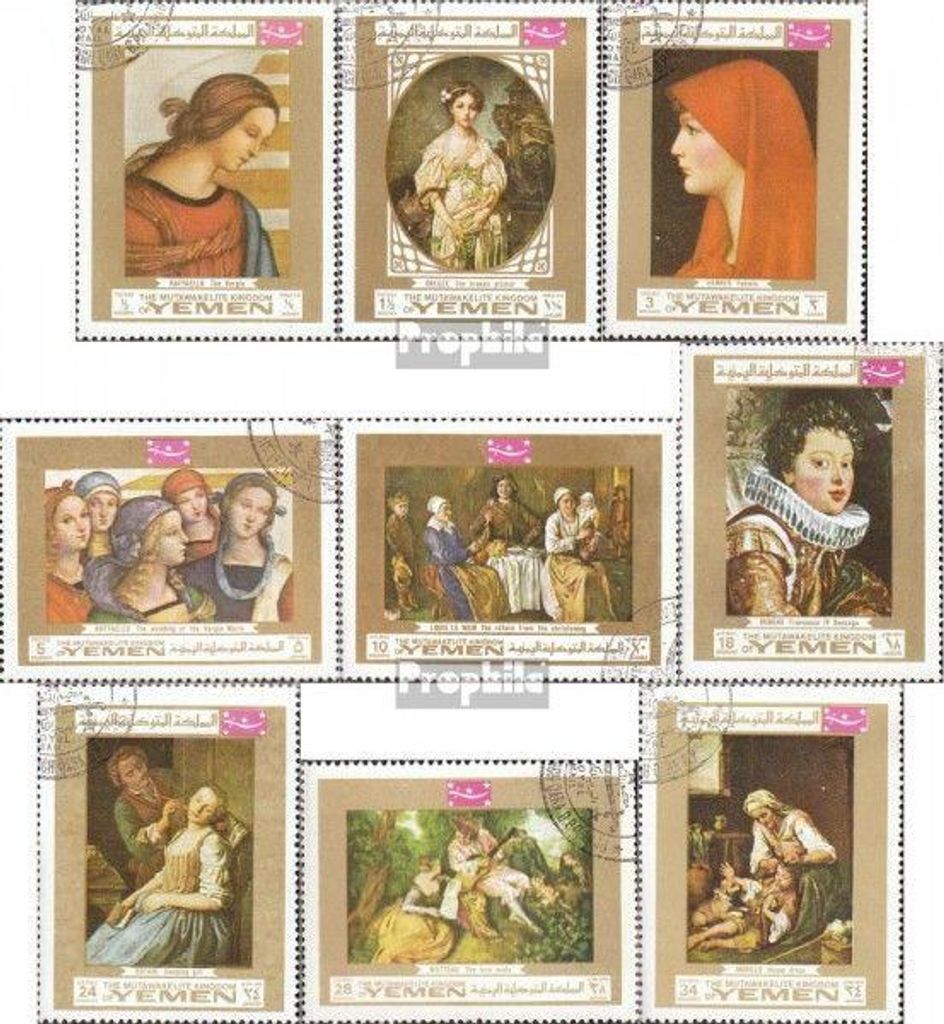 Briefmarken Jemen (Königreich) 1969 Mi 717A-725A Produktbild 