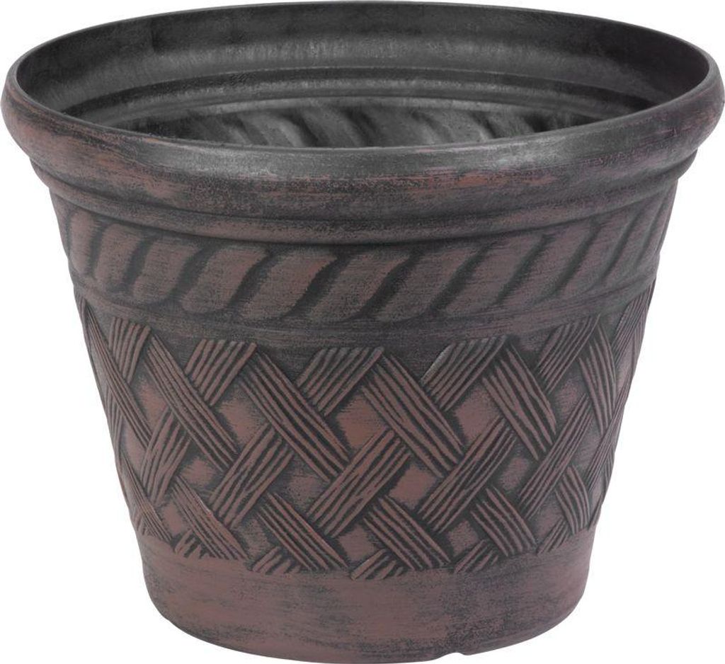 Pot de fleurs Strend Pro, 29x23 cm, marron fonce, motif Image du produit 