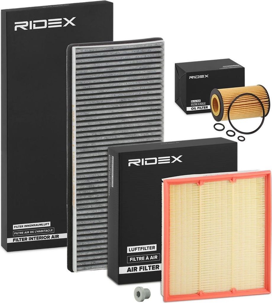 RIDEX Filterset Inspektionspaket Filtersatz passend für MERCEDES-BENZ SPRINTER 3-t Kasten (903) SPRINTER 3-t Bus (903) SPRINTER 2-t Kasten (901, 902)