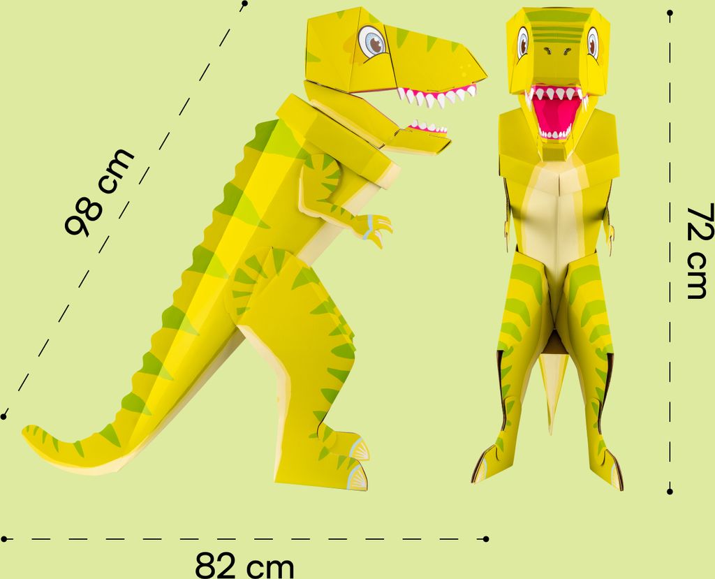 Schultüte zum selber basteln, Drache & Dino Schulrex, steht von selbst, Motiv:Schulrex