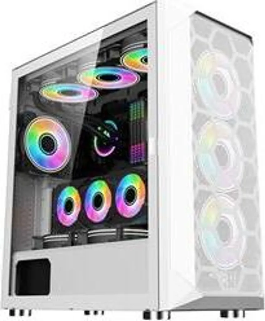 1stCOOL MiddleTower Wind Storm Bianco, E-ATX, USB3.0 + set di ventole ARGB 4x