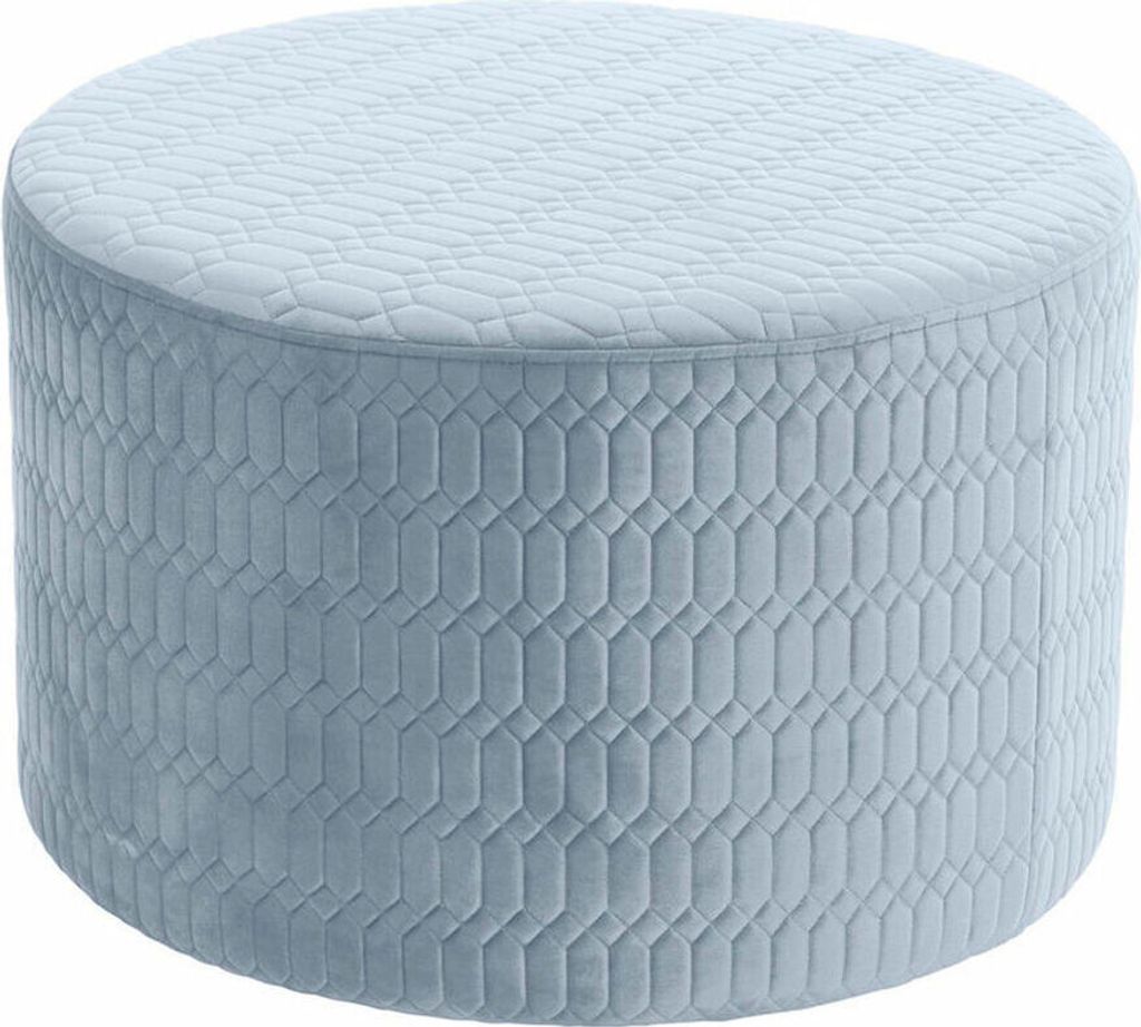 Fußstütze DKD Home Decor Polyester Himmelsblau Schwamm Holz MDF (55 x 55 x 35 cm)