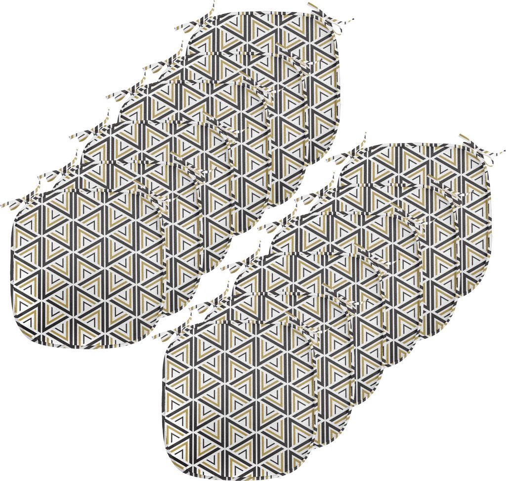 ABAKUHAUS Geometrisch Polster für Esszimmerstühle, Triangle förmigen Linien, Dekoratives wasserfestes Kissen mit Riemen für Küchensitze, 40 cm...