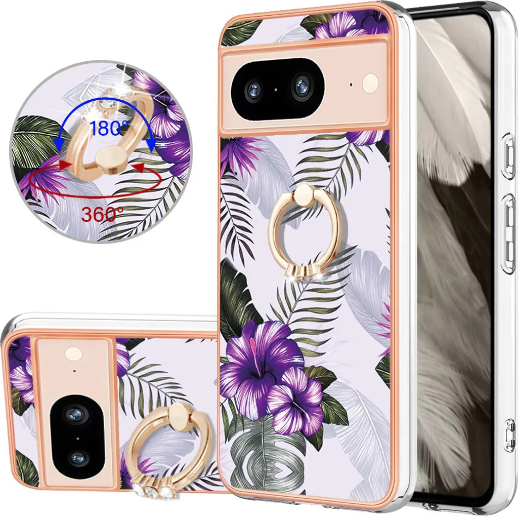 Cover Google Pixel 8 per Famiglie | Viola con Anello Anti-Caduta