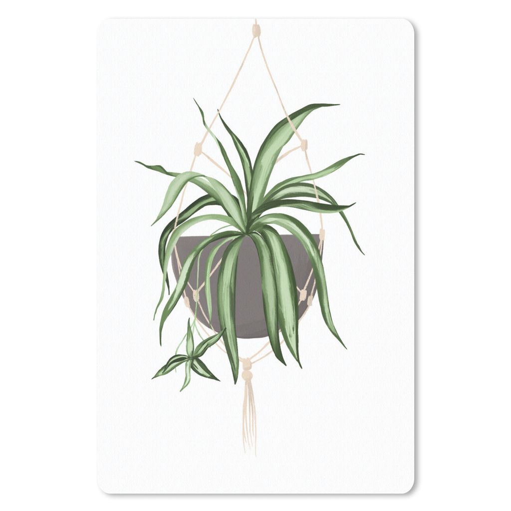 MuchoWow Mauspad Mousepad Pflanzen - Hängepflanze - Weiß 18x27 cm - Mousepads - Maus Mat - Pad - Mausunterlage