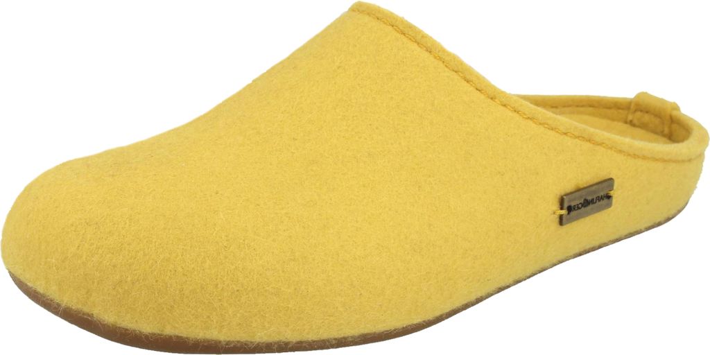 Haflinger Damen Hausschuh Herren Wollfilz Pantoffel Everest Fundus 481024, Größe:37 EU, Farbe:Gelb