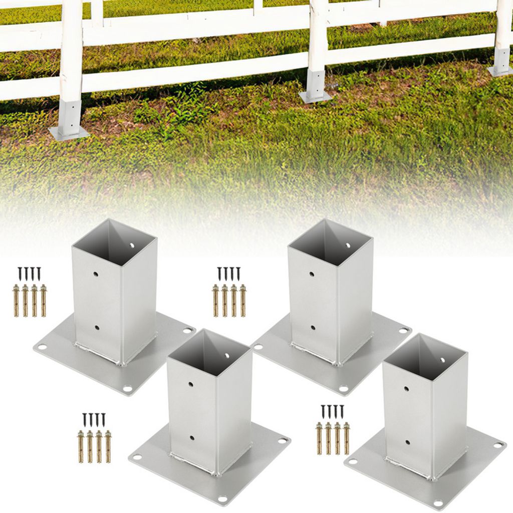 Aufschraubhülse für Vierkantholzpfosten Pfostenhü für Vierkantholzpfosten 4 Stück 100*100mm