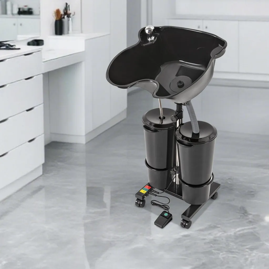 Lave-tête Design Double Seau Noir avec Support Télescopique Flexible