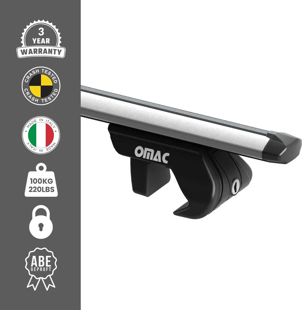 Portapacchi in alluminio per Ssangyong Rodius 2004-2013 5 porte argento ABE 2x - 3