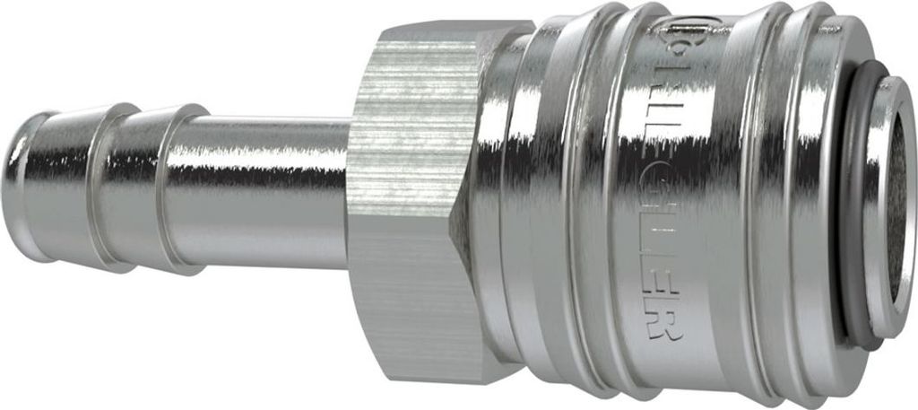 Riegler Schnellverschlusskupplung NW 7,2, Messing vernickelt, Tülle LW 6