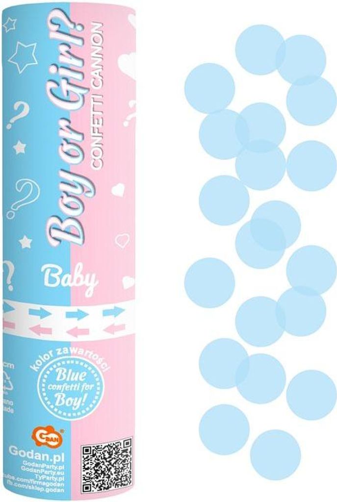 Konfettikanone Babyshower hellblau Junge