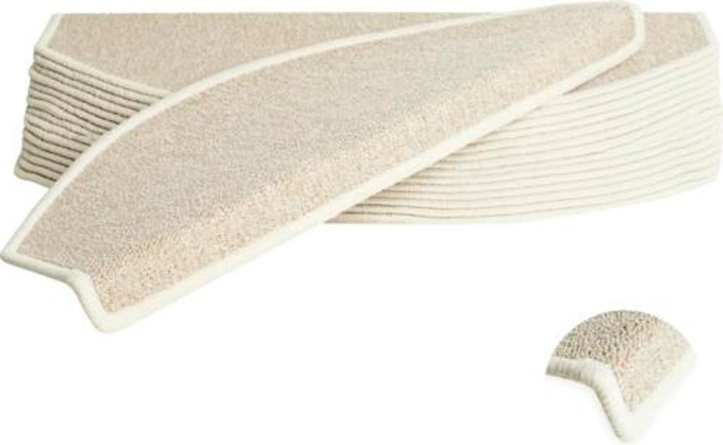 Stufenmatte Rambo halbrund beige 23,5x65x4,5 cm Produktbild 