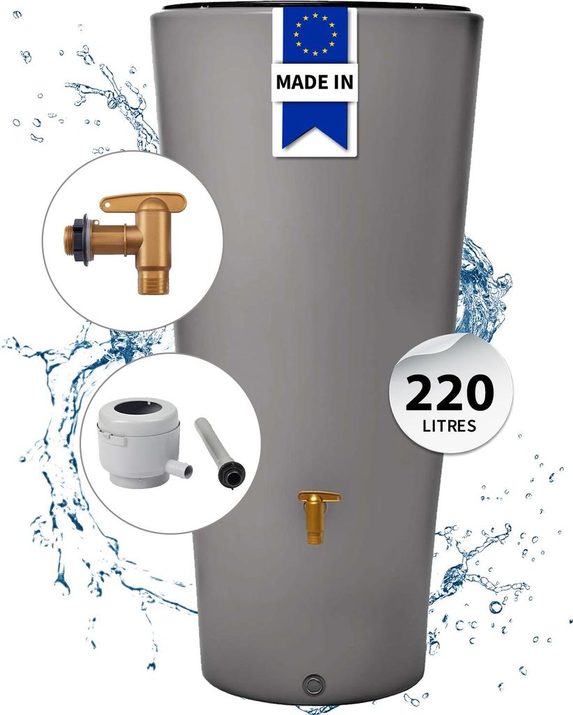 4rain VASO 2in1 réservoir d’eau de pluie 220 litres gris Image du produit 