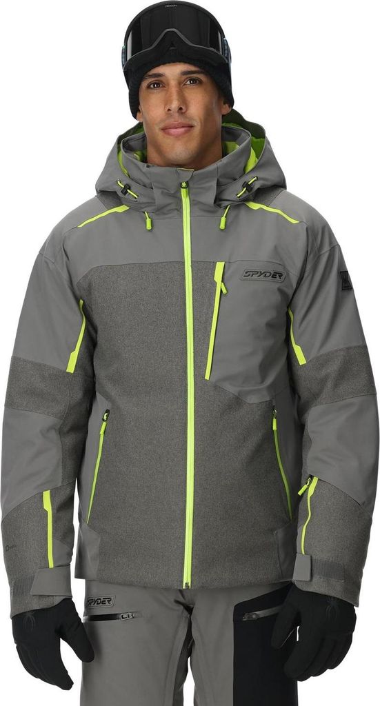 SPYDER Leader Herren Skijacke mit abnehmbarer Kapuze grau S